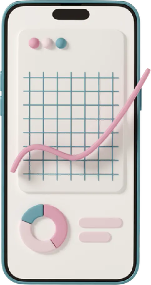 hockey stick chart on mobile view